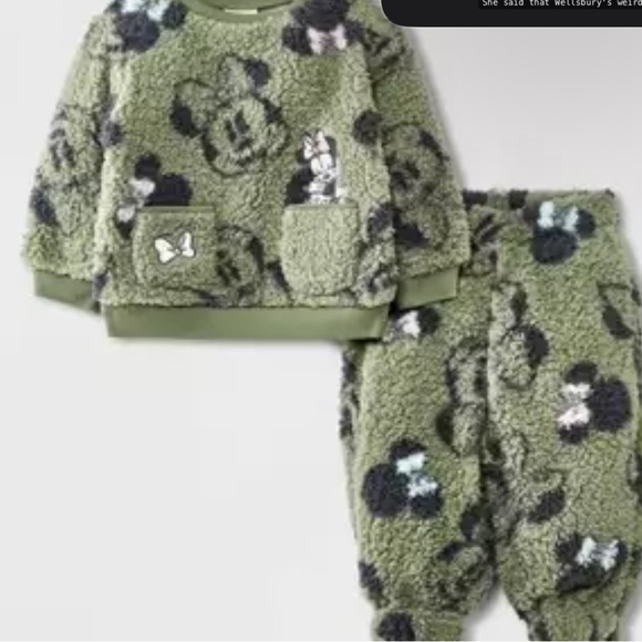 Disney Other - Disney Baby Green and Black Fleece Outfit